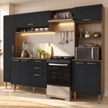 Combo completo de Cocina 265 cm Marrón/Negro Lille Madesa