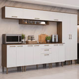Combo completo de Cocina 305 cm Marrón/Blanco Lille Madesa 01