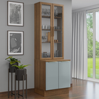 Kit Bajo Mesada y Cristalero 70 cm 4 Puertas Marrón/Gris Lux Madesa