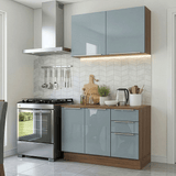 Cocina Compacta 120 cm Marrón/Gris Lux Madesa 01