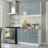 Cocina Compacta 120 cm Blanco/Gris Lux Madesa 01