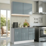 Cocina Compacta 120 x 60 cm Blanco/Gris Lux Madesa 02