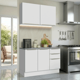 Cocina Compacta 120 x 60 cm Blanco/Blanco Aterciopelado Lux Madesa 02
