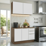 Cocina Compacta 120 x 60 cm Marrón/Blanco Aterciopelado Lux Madesa 02