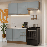 Cocina Compacta 180 cm Marrón/Gris Lux Madesa 02