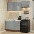 Cocina Compacta 180 cm 5 Puertas 3 Cajones Sin Mesada Marrón/Gris Lux Madesa 03