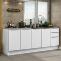 Cocina Compacta 200 cm 4 Puertas 3 Cajones Sin Mesada Blanco Lux Madesa 03