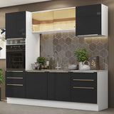 Combo completo de Cocina 240cm Blanco/Negro Lux Madesa 02