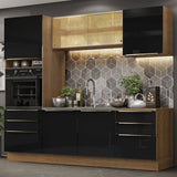 Combo completo de Cocina 240cm Marrón/Negro Lux Madesa 02