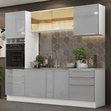Combo completo de Cocina 240cm Blanco/Gris Lux Madesa 02