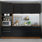 Combo completo de Cocina 240cm Marrón/Negro Lux Madesa 03