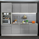 Combo completo de Cocina 240cm Blanco/Gris Lux Madesa 03
