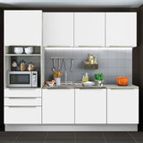 Combo Completo de Cocina 240 x 60 cm Blanco/Blanco Aterciopelado Lux Madesa 03