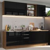 Combo completo de Cocina 240cm Marrón/Negro Lux Madesa 05