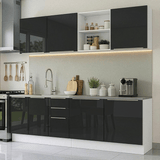 Combo completo de Cocina 240 cm Blanco/Negro Lux Madesa 09