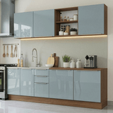 Combo completo de Cocina 240 cm Marrón/Gris Lux Madesa 09
