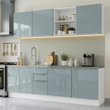 Combo completo de Cocina 240 cm Blanco/Gris Lux Madesa 09