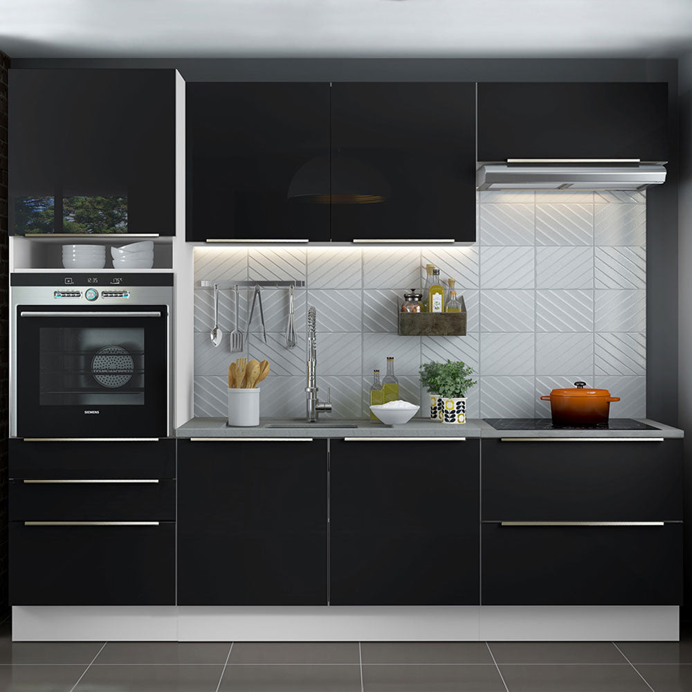 Combo completo de Cocina 260cm Blanco/Negro Lux Madesa 01