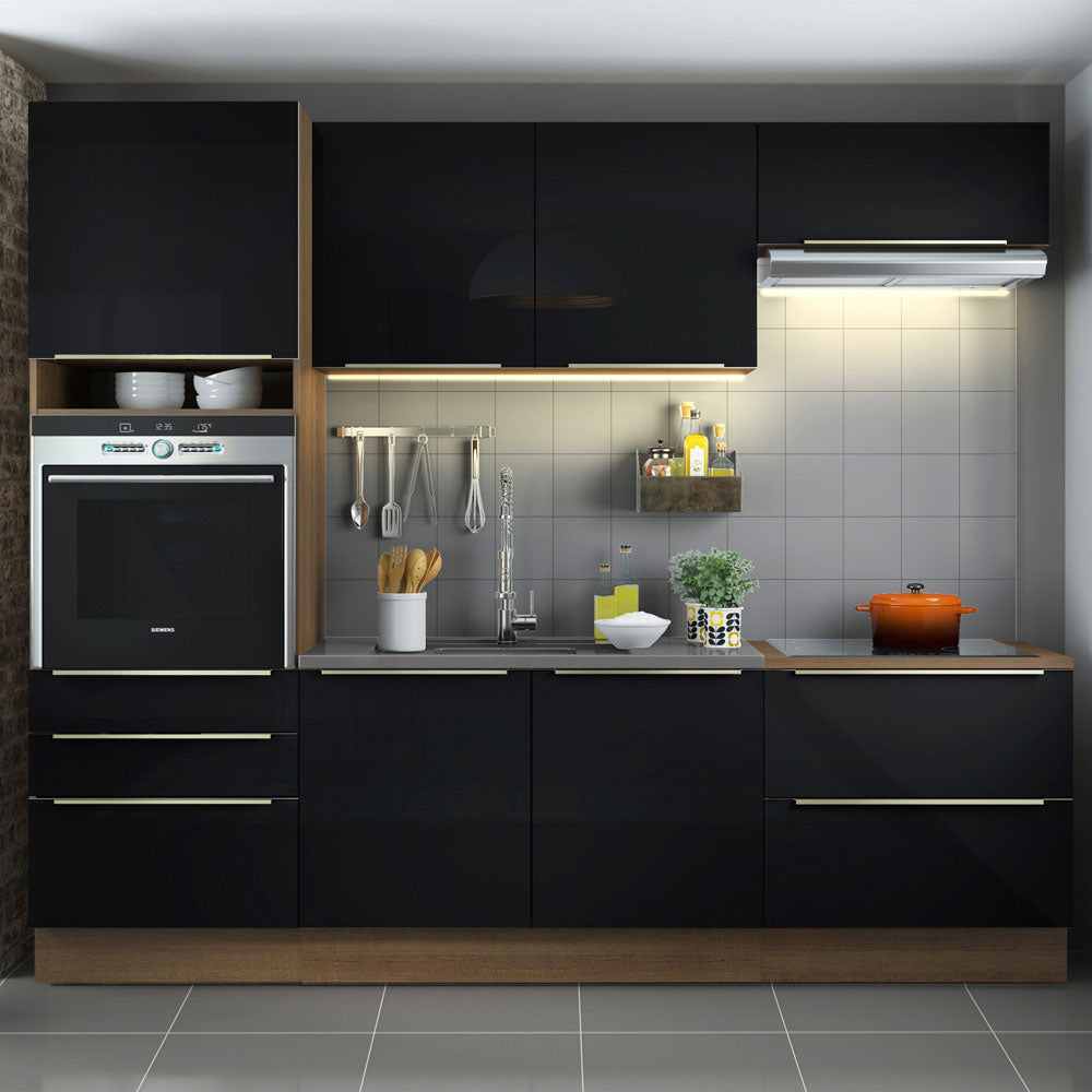 Combo completo de Cocina 260cm Marrón/Negro Lux Madesa 01
