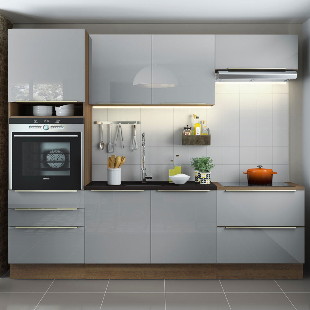 Combo completo de Cocina 260cm Marrón/Gris Lux Madesa 01