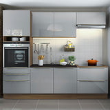 Combo completo de Cocina 260cm Marrón/Gris Lux Madesa 01