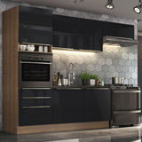 Combo completo de Cocina 260cm Marrón/Negro Lux Madesa 03