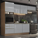 Combo completo de Cocina 260cm Marrón/Gris Lux Madesa 03