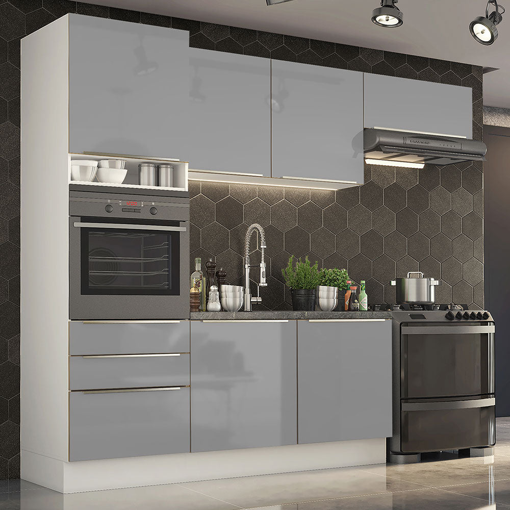 Combo completo de Cocina 260cm Blanco/Gris Lux Madesa 03
