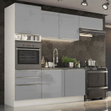 Combo completo de Cocina 260cm Blanco/Gris Lux Madesa 03