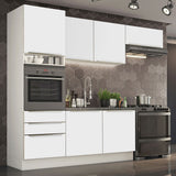 Combo Completo de Cocina 260 x 60 cm Blanco/Blanco Aterciopelado Lux Madesa 03
