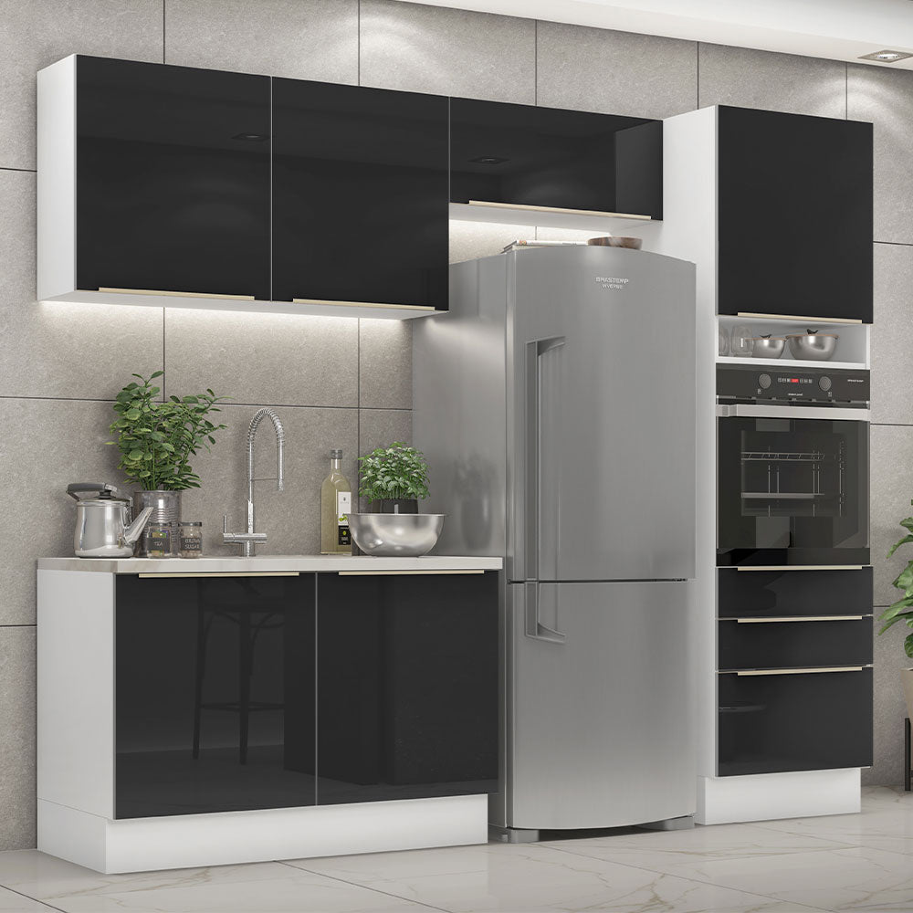 Combo completo de Cocina 260cm Blanco/Negro Lux Madesa 05