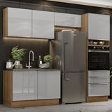 Combo completo de Cocina 260cm Marrón/Gris Lux Madesa 05