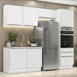 Combo Completo de Cocina 260 x 60 cm Blanco/Blanco Aterciopelado Lux Madesa 05