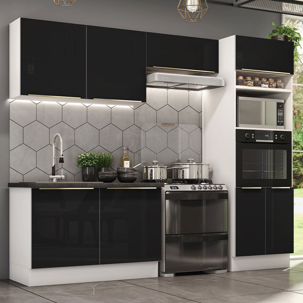 Combo completo de Cocina 270cm Blanco/Negro Lux Madesa 01