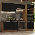 Combo completo de Cocina 270 cm 8 Puertas Sin Mesada Marrón/Negro Lux Madesa
