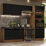 Combo completo de Cocina 270cm Marrón/Negro Lux Madesa 01