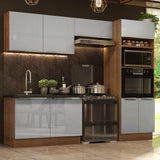 Combo completo de Cocina 270cm Marrón/Gris Lux Madesa 01