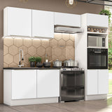 Combo Completo de Cocina 270 x 60 cm Blanco/Blanco Aterciopelado Lux Madesa 01