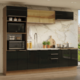 Combo completo de Cocina 270 cm Marrón/Negro Lux Madesa 05