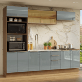 Combo completo de Cocina 270 cm Marrón/Gris Lux Madesa 05