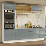 Combo completo de Cocina 270 cm Blanco/Gris Lux Madesa 05