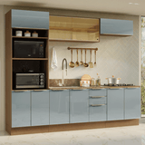 Combo Completo de Cocina 270 x 60 cm Marrón/Gris Lux Madesa 06