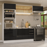 Combo completo de Cocina 270 cm Blanco/Negro Lux Madesa 07