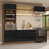 Combo completo de Cocina 270 cm Marrón/Negro Lux Madesa 07