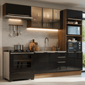 Combo completo de Cocina 270 cm Marrón/Negro Lux Madesa