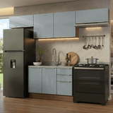 Combo completo de Cocina 280 x 60 cm Marrón/Gris Lux Madesa 02