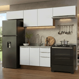 Combo completo de Cocina 280 x 60 cm Marrón/Blanco Aterciopelado Lux Madesa 02