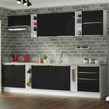 Combo completo de Cocina 300cm Blanco/Negro Lux da Sabrina Madesa