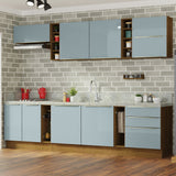 Combo completo de Cocina 300cm Marrón/Gris Lux da Sabrina Madesa