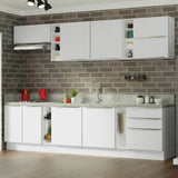 Combo Completo de Cocina 300 x 60 cm Blanco Aterciopelado Lux Madesa